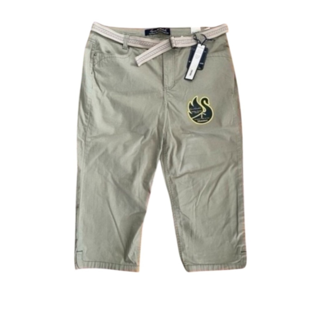Gloria‎ Vanderbilt Women's Beige Capri Pants with Belt Size 16 NWT